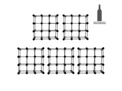 PROREGAL Modulares Weinregal Vinotega Mod HxBxT 36 x 36 x 24 cm 5 x 9 Flaschen Massives Kiefernholz Grau Geölt* Flaschenregale