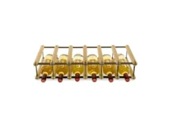 PROREGAL Modulares Weinregal Vinotega Mod Metal HxBxT 12,5 x 62,5 x 24,5 cm 6 x 1 Flaschen Massives Kiefernholz Natur* Flaschenregale