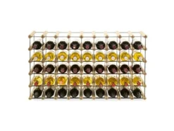 PROREGAL Modulares Weinregal Vinotega Mod Metal HxBxT 52,5 x 92,5 x 24,5 cm 9 x 5 Flaschen Massives Kiefernholz Natur* Flaschenregale