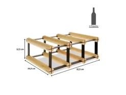 PROREGAL Modulares Weinregal Vinotega Mod Metal HxBxT 12,5 x 32,5 x 24,5 cm 3 x 1 Flaschen Massives Kiefernholz Natur* Flaschenregale