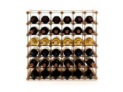 PROREGAL Modulares Weinregal Vinotega Mod Metal HxBxT 62,5 x 62,5 x 24,5 cm 6 x 6 Flaschen Massives Kiefernholz Geölt