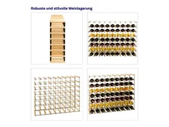 PROREGAL Modulares Weinregal Vinotega Mod Metal HxBxT 72,5 x 92,5 x 24,5 cm 9 x 7 Flaschen Massives Kiefernholz Natur* Flaschenregale