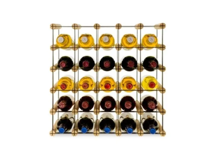 PROREGAL Modulares Weinregal Vinotega Mod Metal HxBxT 52,5 x 52,5 x 24,5 cm 5 x 5 Flaschen Massives Kiefernholz Natur* Flaschenregale