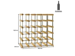 PROREGAL Modulares Weinregal Vinotega Mod Metal HxBxT 52,5 x 52,5 x 24,5 cm 5 x 5 Flaschen Massives Kiefernholz Natur* Flaschenregale