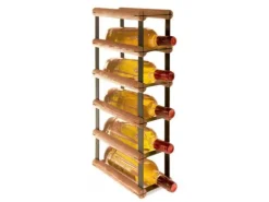PROREGAL Modulares Weinregal Vinotega Mod Metal HxBxT 52,5 x 12,5 x 24,5 cm 1 x 5 Flaschen Massives Kiefernholz Geölt