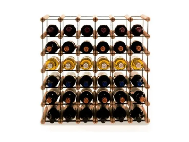 PROREGAL Modulares Weinregal Vinotega Mod Metal HxBxT 52,5 x 62,5 x 24,5 cm 6 x 5 Flaschen Massives Kiefernholz Geölt