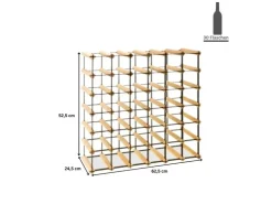 PROREGAL Modulares Weinregal Vinotega Mod Metal HxBxT 52,5 x 62,5 x 24,5 cm 6 x 5 Flaschen Massives Kiefernholz Geölt