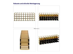 PROREGAL Modulares Weinregal Vinotega Mod Metal HxBxT 32,5 x 92,5 x 24,5 cm 9 x 3 Flaschen Massives Kiefernholz Natur