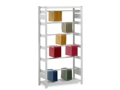 PROREGAL Pendelhefterregal Einseitig Stecksystem T-Profil HxBxT 235 x 100 x 40 cm 7 Ebenen Fachlast 40 kg Pendelsystem Elba & Leitz