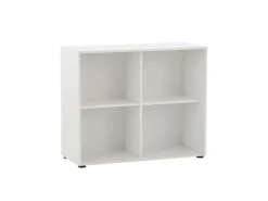 PROREGAL Pigeon Set Aktenregal Aktenschrank & Regalkreuz Breite 100 cm Weiß & Eiche