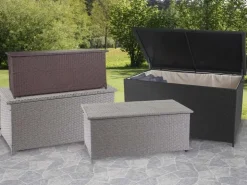 PROREGAL Poly-Rattan Kissenbox HxBxT 51x100x50cm Premium 170L Gartentruhe Auflagenbox Truhe