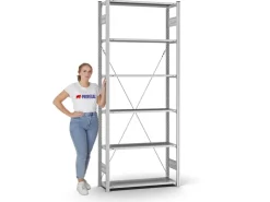 PROREGAL Profi Lagerregal Stecksystem T-Profil Grundregal HxBxT 250 x 100 x 30 cm Fachlast 125 kg Verzinkt