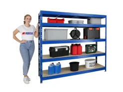 PROREGAL Profi Schwerlastregal Rhino HxBxT 180 x 200 x 60 cm 5 Spanplatten-Ebenen 8mm Fachlast 500 kg