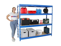 PROREGAL Profi Schwerlastregal Rhino HxBxT 180 x 200 x 60 cm 4 Spanplatten-Ebenen 8mm Fachlast 500 kg