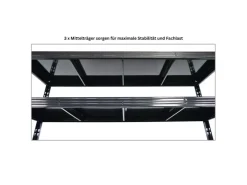 PROREGAL Profi Schwerlastregal Rhino HxBxT 180x200x60cm 4 Stahlplatten-Ebenen Fachlast 500kg Schwarz Stecksystem Lagerregal Regalsystem