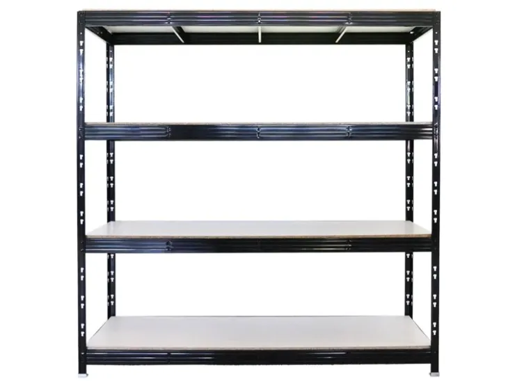 PROREGAL Profi Schwerlastregal Rhino HxBxT 200x200x60cm 4 Melamin-Ebenen 16mm Fachlast 500kg Stecksystem Lagerregal Steckregal* Regale Schwarz|Schwerlastregal