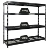 PROREGAL Profi Schwerlastregal Rhino HxBxT 180x200x60cm 4 Gitterrost-Ebenen Fachlast 500kg Schwarz Stecksystem Lagerregal Regalsystem