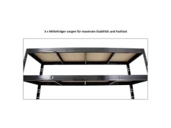 PROREGAL Profi Schwerlastregal Rhino HxBxT 200x200x60cm 4 Spanplatten-Ebenen 8mm Fachlast 500kg Stecksystem Lagerregal Steckregal