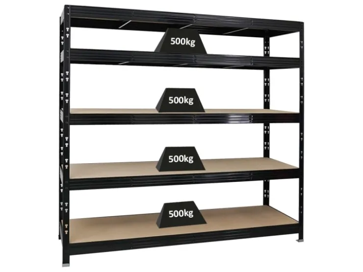 PROREGAL Profi Schwerlastregal Rhino HxBxT 180 x 200 x 60 cm 5 Spanplatten-Ebenen 8mm Fachlast 500 kg