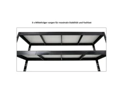PROREGAL Profi Schwerlastregal Rhino HxBxT 180 x 200 x 60 cm 5 Spanplatten-Ebenen 8mm Fachlast 500 kg