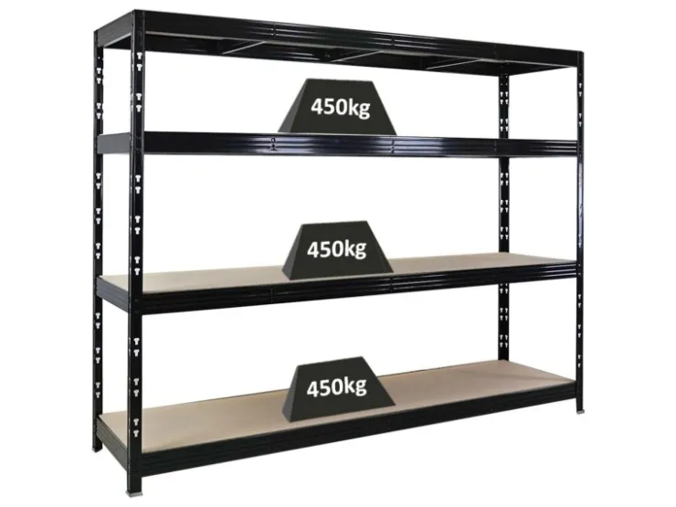 PROREGAL Profi Schwerlastregal Rhino HxBxT 180x240x60cm 4 Spanplatten-Ebenen 8mm Fachlast 450kg Stecksystem Lagerregal Regalsystem* Regalsysteme