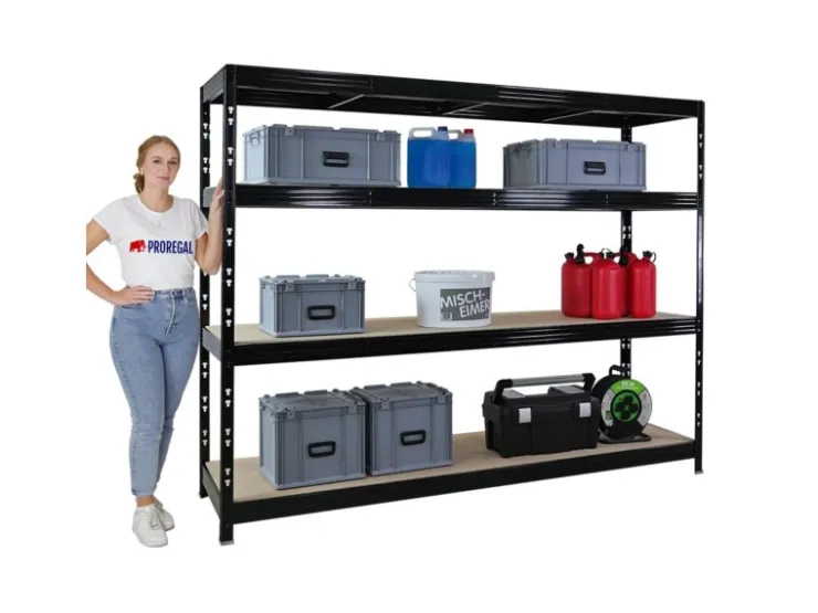 PROREGAL Profi Schwerlastregal Rhino HxBxT 180x240x60cm 4 Spanplatten-Ebenen 8mm Fachlast 450kg Stecksystem Lagerregal Regalsystem* Regalsysteme