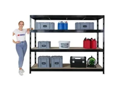 PROREGAL Profi Schwerlastregal Rhino HxBxT 180x240x60cm 4 Spanplatten-Ebenen 8mm Fachlast 450kg Stecksystem Lagerregal Regalsystem* Regalsysteme
