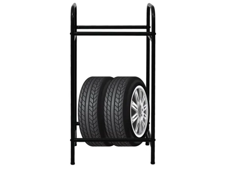 PROREGAL Reifenregal CARRERO HxBxT 104 x 55 x 40 cm Bis Zu 4 Reifen Auf 2 Ebenen Schwarz* Regale Schwarz