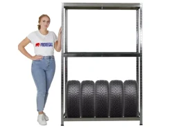 PROREGAL Reifenregal RAGNAR HxBxT 180 x 120 x 40cm Bis Zu 8 Reifen Auf 2 Ebenen + Ablage 265kg Fachlast* Kellerregale