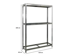 PROREGAL Reifenregal RAGNAR HxBxT 180 x 120 x 40cm Bis Zu 8 Reifen Auf 2 Ebenen + Ablage 265kg Fachlast* Kellerregale