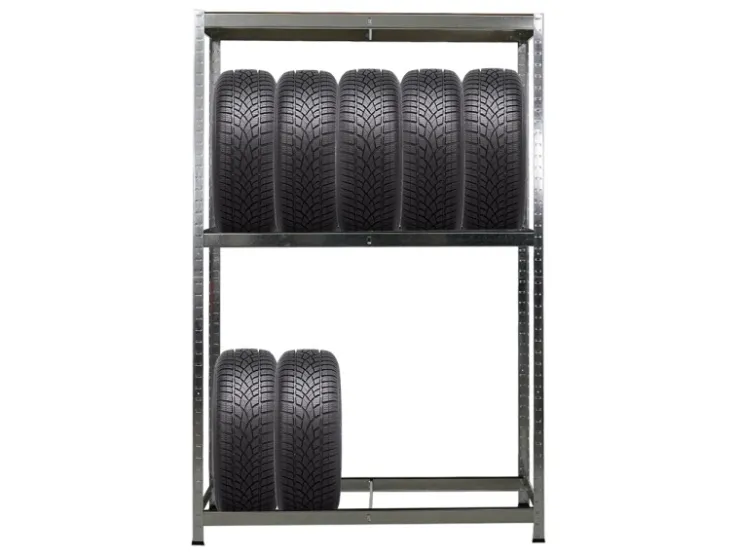 PROREGAL Reifenregal RAGNAR HxBxT 180 x 120 x 40cm Bis Zu 8 Reifen Auf 2 Ebenen + Ablage 265kg Fachlast* Kellerregale