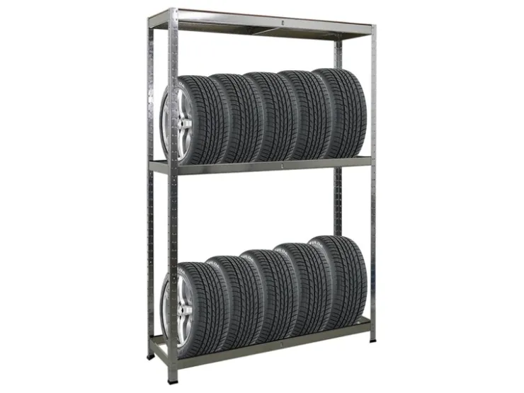 PROREGAL Reifenregal RAGNAR HxBxT 180 x 120 x 40cm Bis Zu 8 Reifen Auf 2 Ebenen + Ablage 265kg Fachlast* Kellerregale