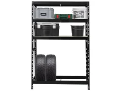 PROREGAL Reifenregal Tiger HxBxT 180 x 120 x 40 cm Bis Zu 6 Reifen Auf 1 Ebene + 3 Ablagen* Regale Schwarz