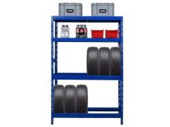 PROREGAL Reifenregal Tiger HxBxT 180 x 120 x 40 cm Bis Zu 12 Reifen auf 2 Ebene Und 2 Ablagen