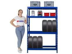 PROREGAL Reifenregal Tiger HxBxT 180 x 120 x 40 cm Bis Zu 12 Reifen auf 2 Ebene Und 2 Ablagen