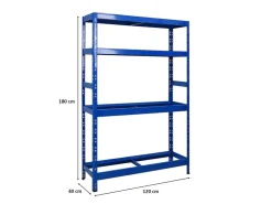 PROREGAL Reifenregal Tiger HxBxT 180 x 120 x 40 cm Bis Zu 12 Reifen auf 2 Ebene Und 2 Ablagen