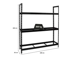 PROREGAL Reifenregal Tiger XL HxBxT 200 x 180 x 45 cm bis zu 21 Reifen auf 3 Ebenen
