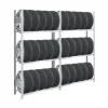 PROREGAL Reifenregal Tire Pro Made In Germany HxBxT 200 x 200 x 43 cm 3 Ebenen 150 kg Fachlast Bis Zu 10 Reifen Pro Ebene Verzinkt* Kellerregale
