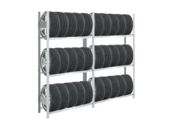 PROREGAL Reifenregal Tire Pro Made In Germany HxBxT 200 x 200 x 43 cm 3 Ebenen 150 kg Fachlast Bis Zu 10 Reifen Pro Ebene Verzinkt* Kellerregale