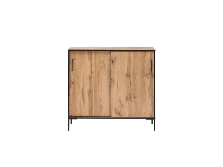 PROREGAL Schiebetürenschrank Panda HxBxT 96 x 100 x 41 cm 2 Fächern & 2 Schiebetüren