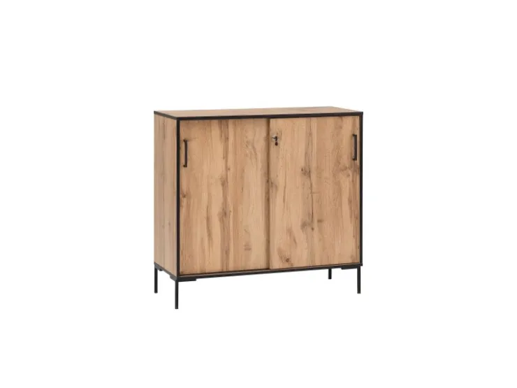 PROREGAL Schiebetürenschrank Panda HxBxT 96 x 100 x 41 cm 2 Fächern & 2 Schiebetüren