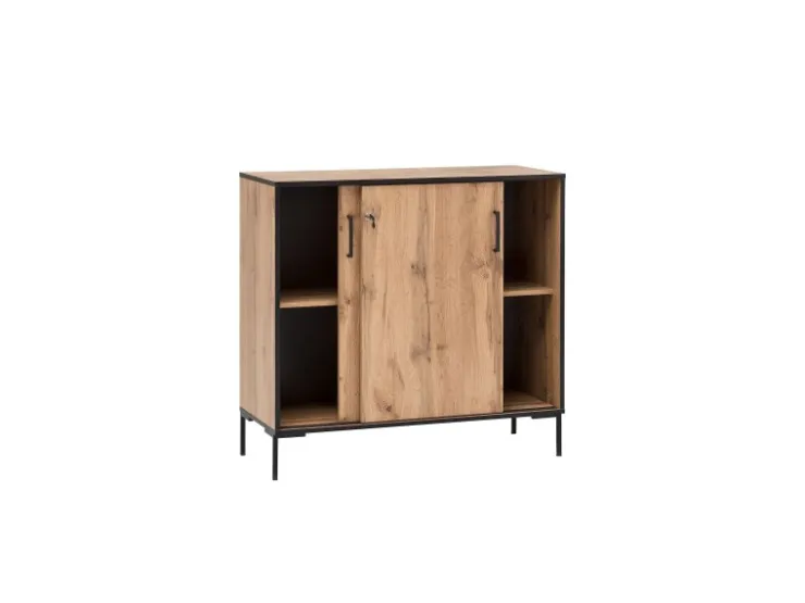 PROREGAL Schiebetürenschrank Panda HxBxT 96 x 100 x 41 cm 2 Fächern & 2 Schiebetüren