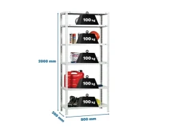 PROREGAL Schraubregal Panda Tall HxBxT 200 x 80 x 30 cm 6 Fachböden Fachlast 100 kg Weiß* Schwerlastregal