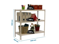 PROREGAL Schwerlastregal Small Metal Shark HxBxT 100 x 100 x 30 cm Fachlast 180 kg Weiß* Metallregale