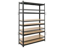 PROREGAL Schwerlastregal Ragnar für Gesamtlast 875 kg HxBxT 180 x 120 x 40 cm Kellerregal Steckregal Garagenregal Lagerregal* Metallregale|Regale Schwarz