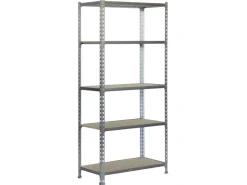 PROREGAL Schwerlastregal Muli HxBxT 180 x 80 x 30 cm 5 Fachböden Fachlast 150 kg Verzinkt