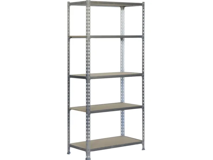 PROREGAL Schwerlastregal Muli HxBxT 180 x 80 x 30 cm 5 Fachböden Fachlast 150 kg Verzinkt