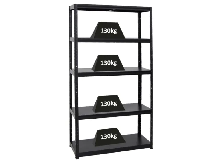 PROREGAL Schwerlastregal Steel Eagle HxBxT 180 x 100 x 40 cm Fachlast 130 kg* Regale Schwarz|Schwerlastregal