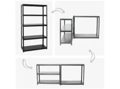 PROREGAL Schwerlastregal Steel Eagle HxBxT 180 x 100 x 40 cm Fachlast 130 kg* Regale Schwarz|Schwerlastregal