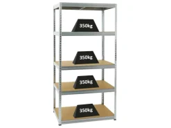 PROREGAL Schwerlastregal Slim Elephant M HxBxT 180 x 90 x 60 cm 5 Ebenen Fachlast 350 kg